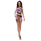 Siren Print Shorts - Spiral Tie Dye / Purple